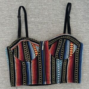 Colorful Bustier with Removable Straps